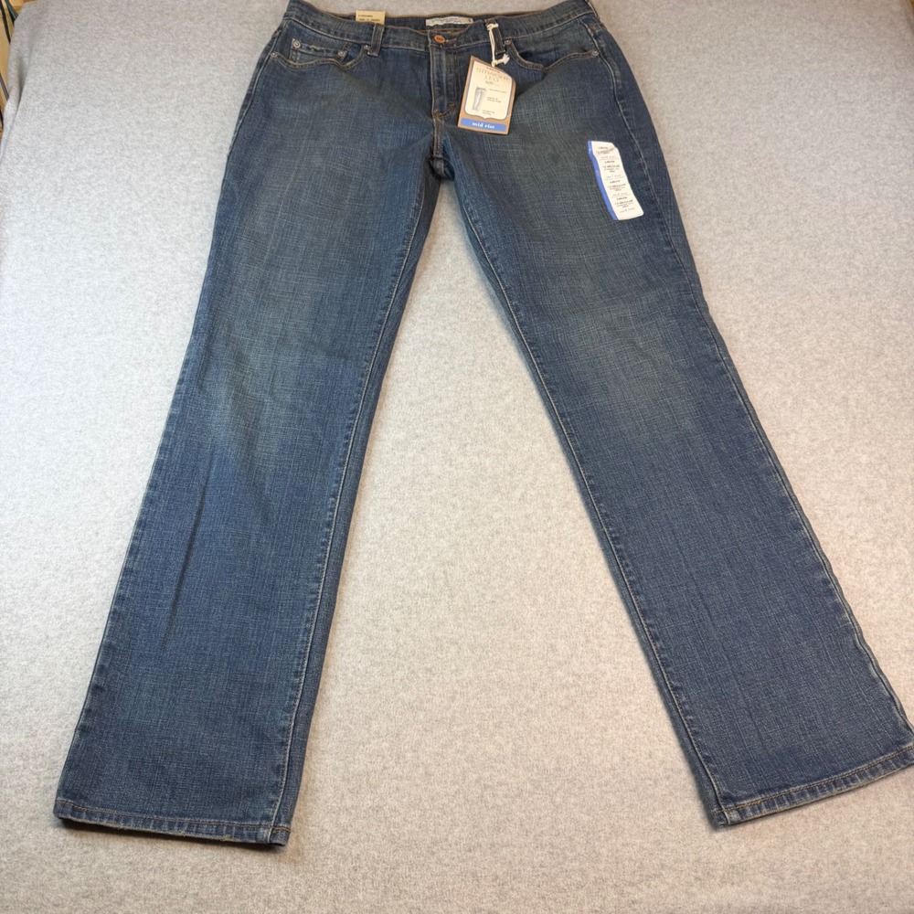 Levis 505 Straight Leg Jeans Womens 12 Medium Mid Rise Blue Denim NWT